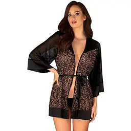 Пеньюар Obsessive Allunes 2XL/3XL леопардовий