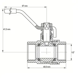 Кран кульовий Koer 1/2" ГГР газ (KR.514.Pr.Gas) KR0059 - мініатюра 2