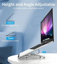 Підставка для ноутбука Choetech HUBM43SL + док станция USB-C 7in1 - мініатюра 9
