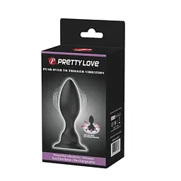 Анальна пробка - Pretty Love Push Over To Trigger Vibration Black - мініатюра 3