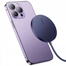 Зарядний пристрій Baseus Simple Mini3 Magnetic Wireless Charger 15W purple (CCJJ040205) - мініатюра 5