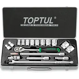 Набір головок із тріскачкою Toptul 1/2" 18ед. (6-гр.) GCAD1802