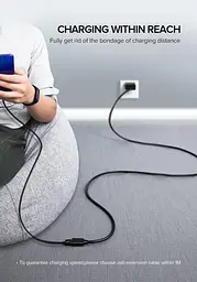 Кабель Ugreen US129 USB 3.0 Extension Male Cable 1 м чорний (10368) - мініатюра 3