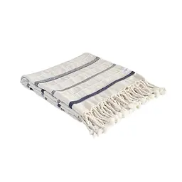 Плед Lotus Home - Benalla natural navy 130x170
