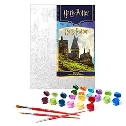 Картина за номерами WB Harry Potter: Пейзаж Гоґвортсу з фарбами металік 40х50см