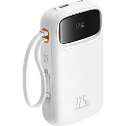 Портативна батарея Baseus QPow2 10000mAh 22.5W Dual-Cable біла (P10055001222-B1) - мініатюра 9