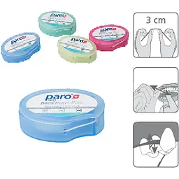 Дорожня зубна нитка Paro Swiss Travel Floss вощена з м'ятою 5 м синя - мініатюра 3