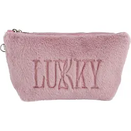 Косметичка Lukky бузкова плюшева з логотипом (T21390) - мініатюра 2