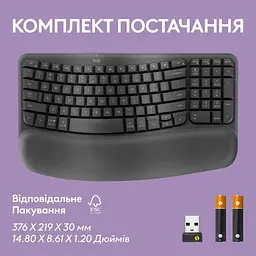 Бездротова клавіатура Logitech Wave Keys Black - мініатюра 14