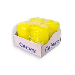 Свічки декоративні Свічковий маркет парафінові жовті 4 шт. - мініатюра 3