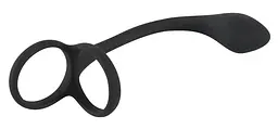 Кільце ерекційне з анальним стимулятором Black Velvets Cock Ball Ring, 22.5 см (чорний) - мініатюра 2