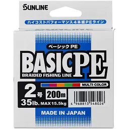 Шнур Sunline Basic PE 200 м (Multi Color) 2.0/0.242 мм 35 lb/15.5 кг - мініатюра 2
