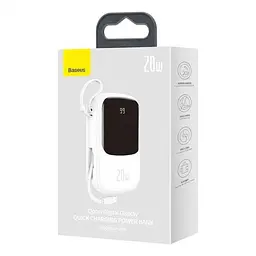 Портативна батарея Powerbank Baseus Qpow Digital Display Quick 20000 mAh 20 With Type-C Cable PPQD-H02 White - мініатюра 5