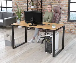Письмовий стіл Loft Design Q-135 Black (Дуб Крафт золотий) - мініатюра 2