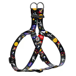 Шлея для собак WAUDOG Nylon з QR паспортом анатомічна "NASA" S (5019)
