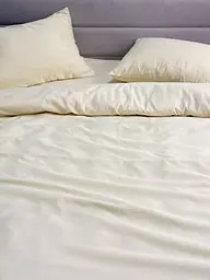 Комплект постільної білизни Ecotton Євро 210х220 см однотонний кремовий Cream Yellow (25189)