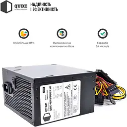 Блок живлення QUBE 500W 80+ (QBC-GPS500A12) Black Б/в - мініатюра 7