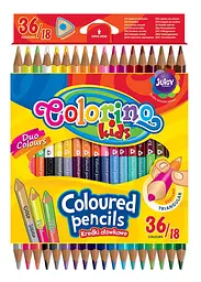 Набір олівців 36 кол. COLORINO Pastel Duo Colors двосторонні тригранні у пластиковому боксі (68512PTR)