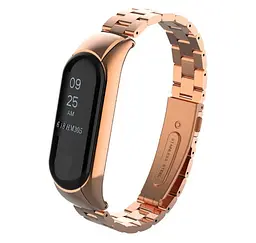 Металевий ремінець Primo Classic для фітнес-браслета Xiaomi Mi Band 3 Rose Gold - мініатюра 2