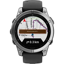 Смарт-годинник Garmin Fenix E 47mm AMOLED Stainless Steel with Black Silicone Band (010-03025-02/00) [116559] - мініатюра 7