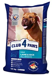 Сухий корм для собак усіх порід Club 4 Paws з ягнятком та рисом 14 кг B4530801