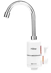 Водонагрівач проточний Holmer HHW-201, White, 3000W, механічне керування, IPX4, захист від включення без води, захист від перегріву