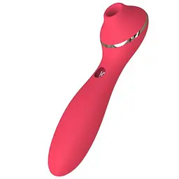 Вибратор KisToy Polly Plus Вакуумный, 16.8х3.5 см красный