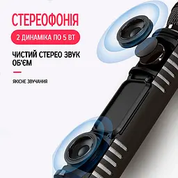 Бездротовий караоке-мікрофон Losso K6 Premium з вбудованим динаміком і Bluetooth Black (18963) - мініатюра 3