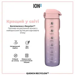 Пляшка для води ION8 1000 мл BPA Free Times To Drink (ЕКО пляшка) Periwinkle &amp;Rose (I8RF1000PPRMOT) - мініатюра 7