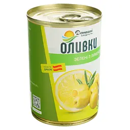 Оливки Домашні продукти зелені з лимоном 292 мл - мініатюра 2