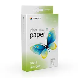 Фотопапір PrintPro глянсовий 200г/м2 10x15см 100арк (PGE2001004R)