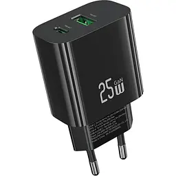 Мережевий зарядний пристрій Usams T65 US-CC315 25W Black (CC315TC01) [164374] - мініатюра 2