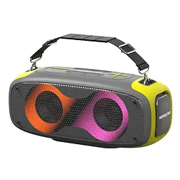 Портативна бездротова акумуляторна Bluetooth колонка акустична система 2х35W з LED світломузикою захист від вологи IPX5 Hopestar A30 Party жовтий