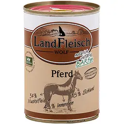 Консерви для собак Landfleisch Dog Wolf Pherd з кониною 400 г