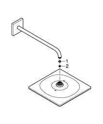 Верхній душ з душовим кронштейном 422 мм, 1 режим струменя Grohe Rainshower 310 Mono Cube 26564AL0, Графит - мініатюра 4