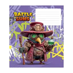 Зошит Школярик Battle Suns 12 аркушів клітинка (012-3757K), в асортименті - мініатюра 2
