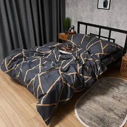 Підковдра Moon&Star Мікросатин Premium Deep Blue Luxe Полуторна 143x210 см - мініатюра 3