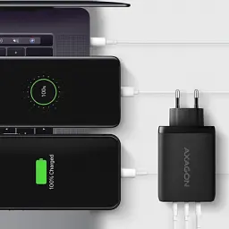 Зарядний пристрій AXAGON 1xUSB + 2xUSB-C 100W QC4+ PD3.0 PPS black (ACU-DPQ100) - мініатюра 7