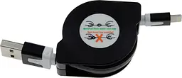 Кабель TOTO TKX-67 Flat USB cable Lightning 1m Black - мініатюра 2
