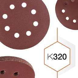 Шліфувальний круг Polax на липучці самозачіпній 125 мм, К320, з отворами (54-222) - мініатюра 6
