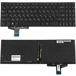 Клавіатура для ноутбука ASUS (X580 series) rus, black, без фрейма, підсвічування клавіш - мініатюра 2