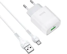 Зарядний пристрій HOCO C72Q Glorious QC3.0 3A 18W Set with MicroUSB cable white - мініатюра 3