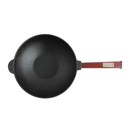 Сковорода Brizoll Wok чавунна з дерев'яною ручкою 26 см (W26HP2-1) - мініатюра 4