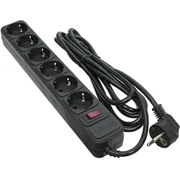 Мережевий фільтр живлення Patron 3.0 m3*1mm2 (SP-1063) 6 розеток BLACK (EXT-PN-SP-1063)