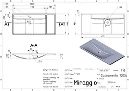 Умивальник Miraggio SACRAMENTO (0000234) Miramarble, Глянцевий, Врізний/Накладний, Білий - мініатюра 2