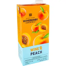 Напій винний WineBerry Wine & Peach винно-персиковий з соком біле напівсолодке 1 л - мініатюра 3
