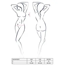 Боди-монокини Passion Exclusive HAGAR BODY XXL/XXXL, black - мініатюра 7