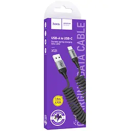 Дата кабель Hoco X121 Nuevo USB to Type-C 3A 1.5 м Black - мініатюра 2