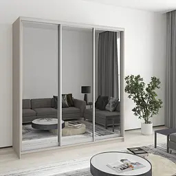 Шафа-купе тридверна MebelStar Стандарт AL 3 Дзеркала 190x60x240 см Кашемір (MBS-1598)