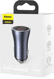 Автомобільний заряд Baseus Golden Contactor Pro Dual Quick Charger Carger U+U 40W CCJD-A0G - мініатюра 4